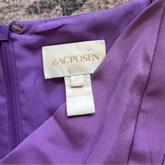 Zac Posen purple silk dress size 2 - Picture 3 of 7